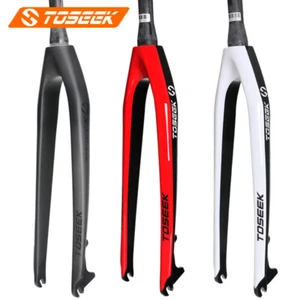 TOSEEK 26/27.5/29in Carbon Fiber Bicycle Fork MTB Bike Tapered Rigid Fork 28.6mm - Picture 1 of 14