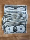 1934 Five Dollar Blue Seal Note Silver Certificate Old Us Bill $5 Free Shipping