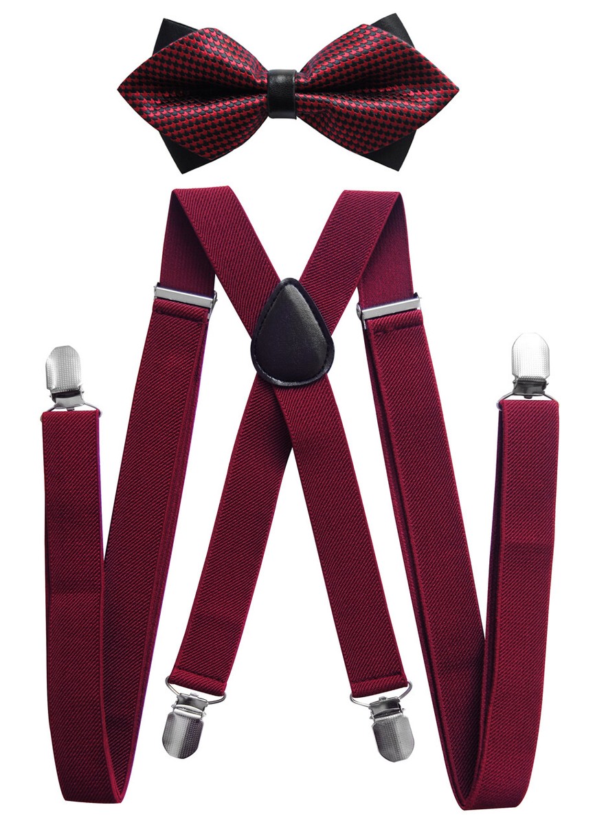 DEBAIJIA Hosenträger Mit Fliege - Stylisches Set Für Damen & Herren - Verstellbar & Elastisch