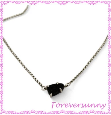 Ожерелье Kendra Scott Bridgette Tess Drusy черное металлик серебро миниатюрное - Изображение 1 из 4