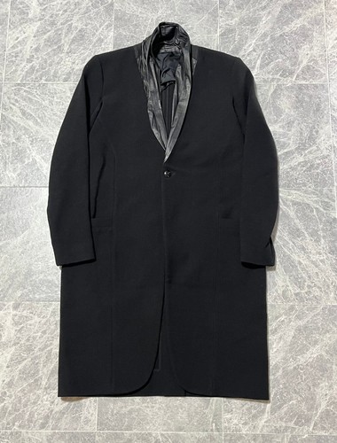 Cappotto lungo RICK OWENS 2014AW pelle di cangulo scialle colletto lana taglia 42IT