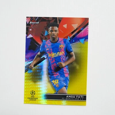 2021 Topps Finest UEFA Yellow Prism /250 Ansu Fati #83 - Image 1 of 2