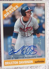 Braxton Davidson 2015 Topps Heritage Minor League Auto Card Rome Braves