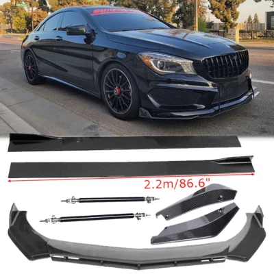Carbon Fiber Front Bumper Lip Splitters Side Skirt Strut For Mercedes-Benz CL Foto 1 de 4