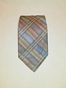 Stafford Essentials Brown Black Blue striped 100% Silk Clas Men's Tie / Necktie  - Picture 1 of 8