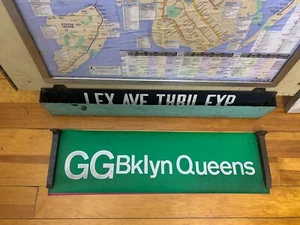 NY NYC SUBWAY ROLL SIGN NYCTA 1969 GG LINE BROOKLYN QUEENS COLOR NY TRANSIT ART - Picture 1 of 6