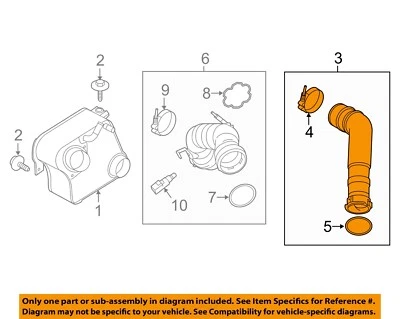 Turbocompresor conducto de entrada turbocompresor Ford OEM 11-14 F-250 Super Duty 6,7 L-V8 BC3Z6C646A Foto 1 de 2