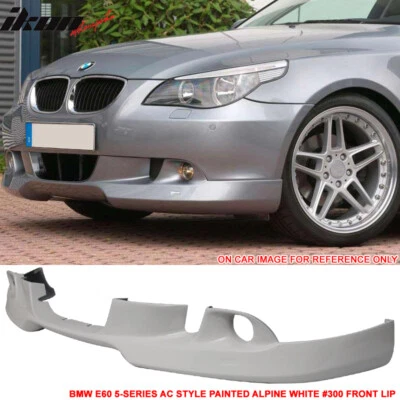 Fits 04-07 BMW E60 5-Series AC Style Front Bumper Lip Painted Alpine White #300 Foto 1 de 4
