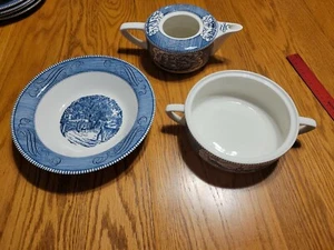 Servizio piatti vintage Royal Currier & Ives pezzi misti lotto di 3 - Foto 1 di 12