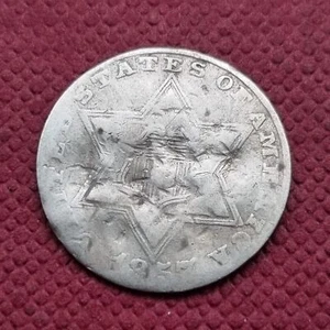 1857 Three Cent Silver Trime 3c Circulated damaged #49768 - Picture 1 of 2