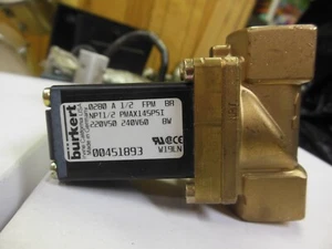 Burkert 0280 A 1/2" NPT Messing Magnetventil 00451893 - Bild 1 von 3