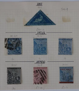 Cabo de Buena Esperanza 1853 4d Triángulo Azul 1871/6 SG30a 1879/83 SG34 38 43 Usado x 6 - Imagen 1 de 2
