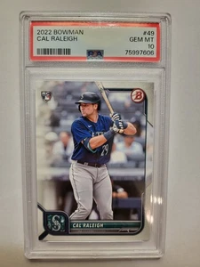 Cal Raleigh RC - PSA 10 GEM MT - 2022 Bowman #49 - Mariners Rookie - Bild 1 von 1