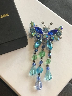 Butler & Wilson vint butterfly blue brooch - Image 1 of 4