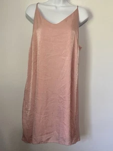 Mikey & Joey Women’s Pink Linen Lined Dress Slip Nightie Size Large - Picture 1 of 2
