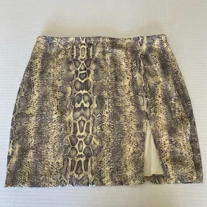 Motel Skirt Juniors Large Snake Print Straight Mini Zip Lined Vintage Y2K - Picture 1 of 12