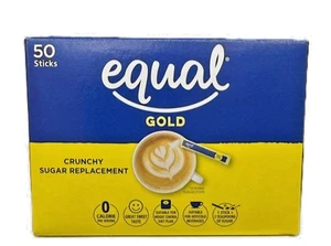 Equal Gold Süßstoff Stick 50 Beutel Knuspriger Zucker Ersatz - 2 Packungen - Bild 1 von 8