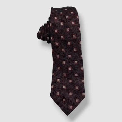 Corbata de vestir ajustada de mezcla de lana con patrón cuadrado rojo Z Zegna para hombre 60 x 2,5 Foto 1 de 2