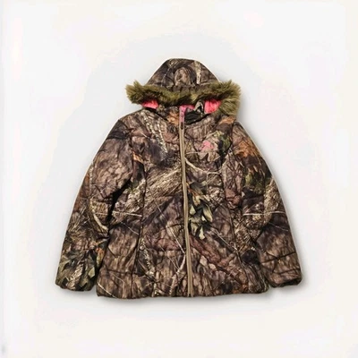 Jaqueta Mossy Oak Feminina Extra Grande 46-48 Camuflagem Removível Capuz de Pele Sintética Forrado Casaco de Caça - Imagem 1 de 4