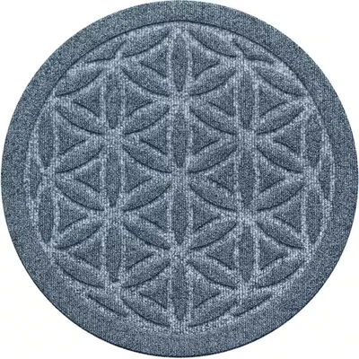 Waterhog Flower of Life Bluestone 17 дюймов X 17 дюймов Полиэстер резиновый для помещений/выходов - Изображение 1 из 4