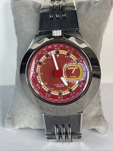 Rare Pulsar Spoon Seiko Men’s Quartz Red Dial UFO Style Red Dial Watch Working - Picture 1 of 7