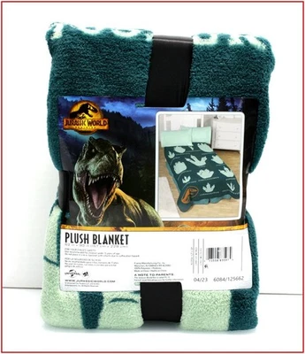 MANTA DE CAMA DE FELPA Jurassic World Dominion - Huellas de dinosaurios COMPLETA / DOBLE 🌟NUEVA🌟 Foto 1 de 4