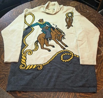 Vestido Suéter Vintage Raro ESCADA Por Margaret Ley Crema Vaquero Rodeo Talla 42 Foto 1 de 4