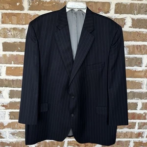 Jack Victor Collection Sport Mantel Jacke Herren 50R Wolle schwarz Nadelstreifen 2 Knopf - Bild 1 von 13