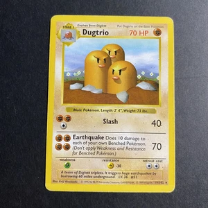 Dugtrio - 19/102 - Pokemon Base Set Shadowless Rare Card WOTC HP - Bild 1 von 2