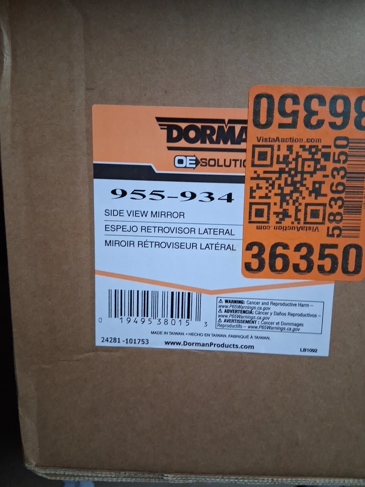 Espelho retrovisor lateral Dorman 955-934 compatível com Lincoln Town Car 4W1Z17683AAB - Imagem 1 de 3