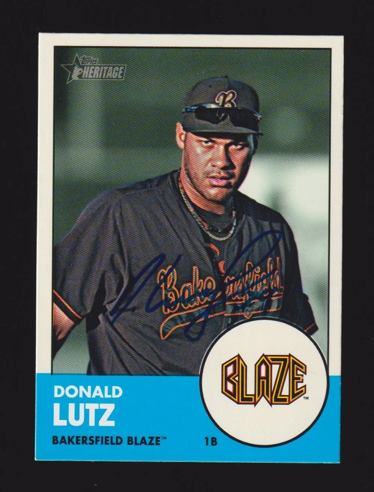 2012 HERITAGE #71  Donald Lutz  CINCINNATI REDS  SIGNED AUTOGRAPH AUTO COA - Image 1 of 1