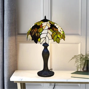 16 inch Tiffany Style Table Lamp Stained Glass Handcrafted Living room Bedroom - Picture 1 of 20