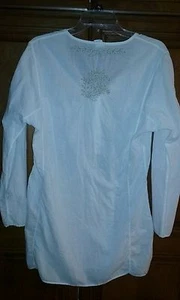 JCREW tunica donna bianca ricamata filo metallico taglia small usata in ottime condizioni prezzo al pubblico $89 - Foto 1 di 8