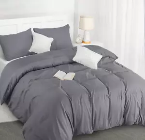 Bettbezug Double - weiches Mikrofaser Polyester - Bettwäsche Quilt Cover Set, mit P - Bild 1 von 12