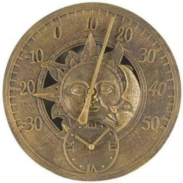 Smart Garden Sun And Moon Wall Clock - Gold (5065020)