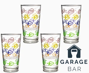 Set Of 4 Strongbow Cider Conical Coloured Pint Glasses 20oz Brand New - Picture 1 of 2