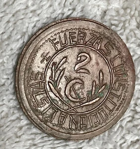 Mexico 2 centavos  coin 1913  Parral Chihuahua  copper revolucion details - Picture 1 of 2
