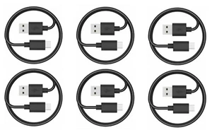 6Pack 6FT Type-C Cable Data Sync Charger Cord for Samsung Galaxy S8 9 Note 9 BLK - Picture 1 of 3