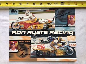 Ron Ayer’s Racing 1999 Sign NHRA Pro Stock Bike Suzuki Mac Tools Racing 10 X 8