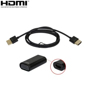 HDMI to VGA Video Conversion Cable & Adapter Kit For PC Mac Projector Monitor - Picture 1 of 5