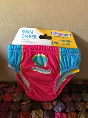Pañal de natación para bebé niña, paño, reutilizable, ajuste ceñido talla S 6 meses 13-18 lb NUEVO CON ETIQUETAS LINDO Foto 1 de 2