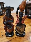 Statue, Decorative Hand Carved Wooden Figure W/ Women,   Man Working, Punta Cana