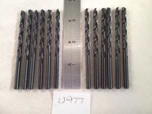 12 NEW 3/16" HIGH SPEED DRILL BITS  3-1/2" OVERALL LENGTH. USA MADE HSS.  {U977} - Picture 1 of 2