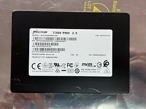 Micron 7300 PRO 960GB NVMe Gen 3 SSD MTFDHBE960TDF-1AW4ZABYY 2.5 - Picture 1 of 3