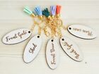 key ring tag , label birch wood , engraved gift keychain fob ,personalised key