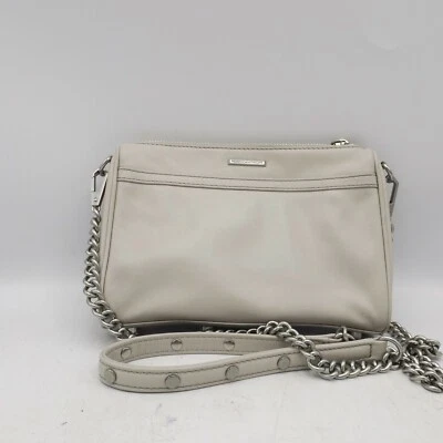 Rebecca Minkoff Gray Mini Mac Crossbody Bag 9" x 6" Studded Chain  - Image 1 of 4