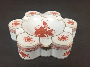 Herend Hungary Porcelain RUST 7700/AOG HAND PAINTED 6" LARGE ASHTRAY/Trinket - Picture 1 of 4