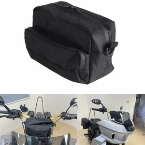 For Harley Softail Dyna Low Rider S Fat Bob Club Style Handlebar T-Bar Bag Black - Foto 1 di 8