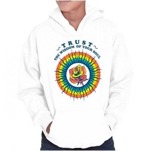 Trust The Wisdom Of Your Soul Rainbow Rose Youth Hooded Sweatshirt Boy or Girl - Picture 1 of 7