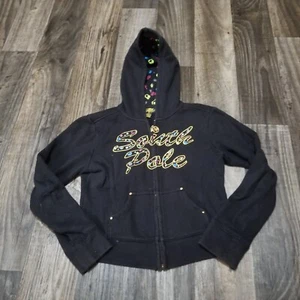 Southpole Black Y2K Full Zip Hoodie Jacket Girls Youth Size Medium 10-12 Graphic - Picture 1 of 12